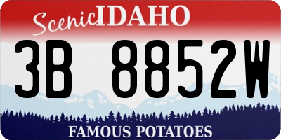 ID license plate 3B8852W