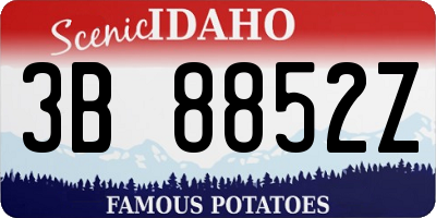 ID license plate 3B8852Z