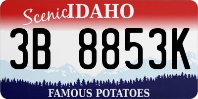 ID license plate 3B8853K