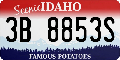 ID license plate 3B8853S