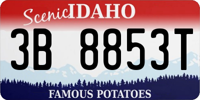 ID license plate 3B8853T