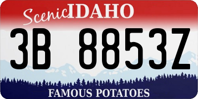 ID license plate 3B8853Z