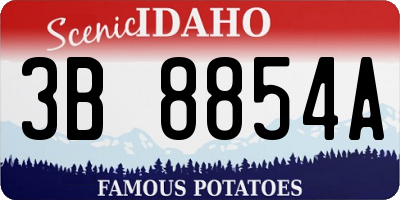 ID license plate 3B8854A