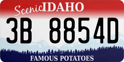 ID license plate 3B8854D