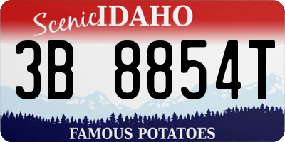 ID license plate 3B8854T