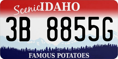 ID license plate 3B8855G