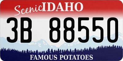 ID license plate 3B8855O