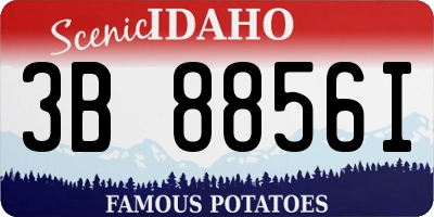 ID license plate 3B8856I