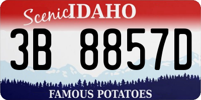 ID license plate 3B8857D