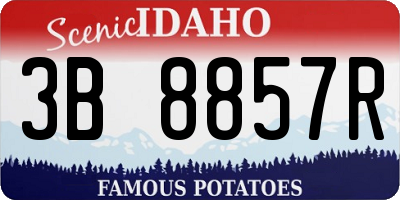 ID license plate 3B8857R
