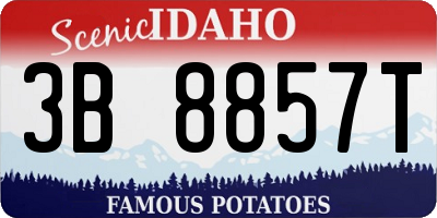 ID license plate 3B8857T