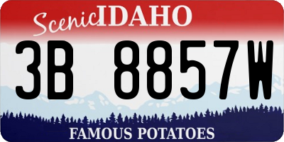 ID license plate 3B8857W