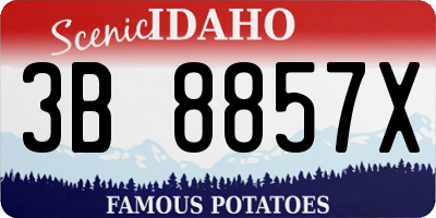 ID license plate 3B8857X