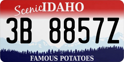 ID license plate 3B8857Z