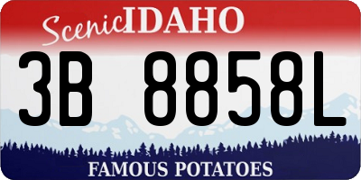 ID license plate 3B8858L