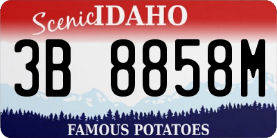 ID license plate 3B8858M