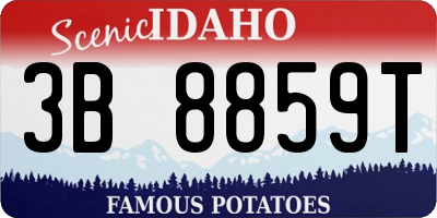 ID license plate 3B8859T