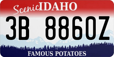 ID license plate 3B8860Z