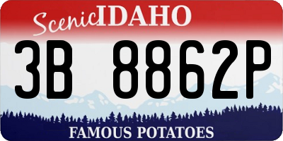ID license plate 3B8862P