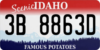 ID license plate 3B8863D