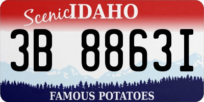 ID license plate 3B8863I
