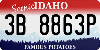 ID license plate 3B8863P