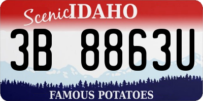 ID license plate 3B8863U