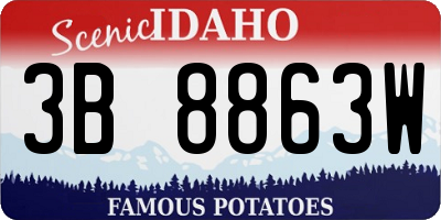 ID license plate 3B8863W
