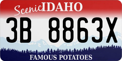 ID license plate 3B8863X