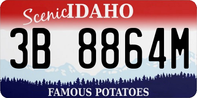 ID license plate 3B8864M