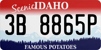 ID license plate 3B8865P