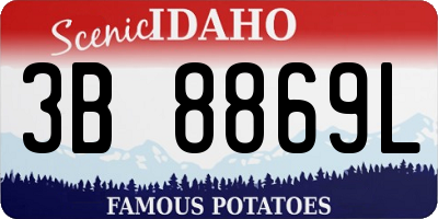 ID license plate 3B8869L
