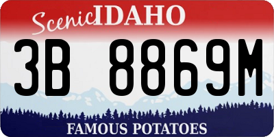 ID license plate 3B8869M