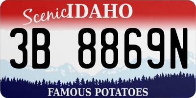 ID license plate 3B8869N