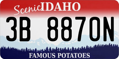 ID license plate 3B8870N