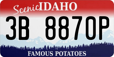 ID license plate 3B8870P