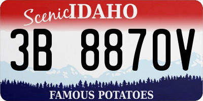 ID license plate 3B8870V