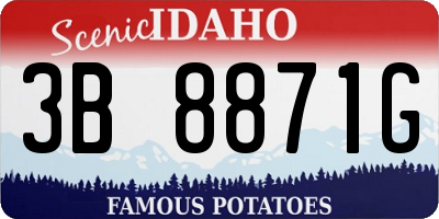 ID license plate 3B8871G
