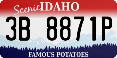 ID license plate 3B8871P