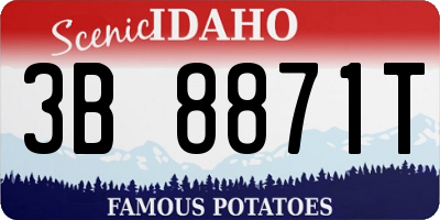ID license plate 3B8871T