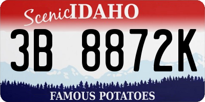 ID license plate 3B8872K