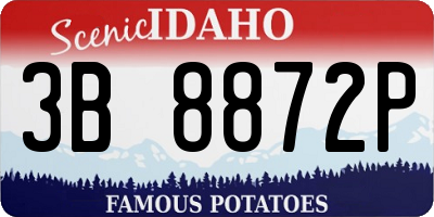 ID license plate 3B8872P