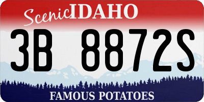 ID license plate 3B8872S