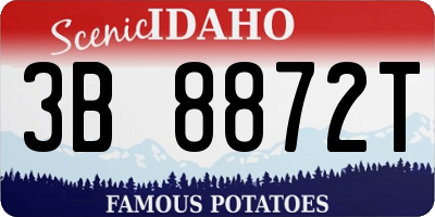 ID license plate 3B8872T