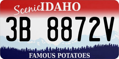 ID license plate 3B8872V