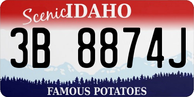ID license plate 3B8874J