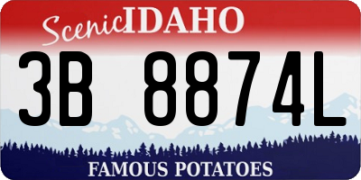 ID license plate 3B8874L