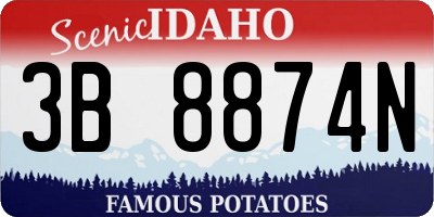ID license plate 3B8874N