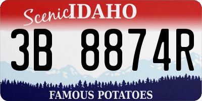 ID license plate 3B8874R