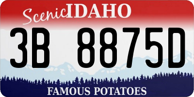 ID license plate 3B8875D